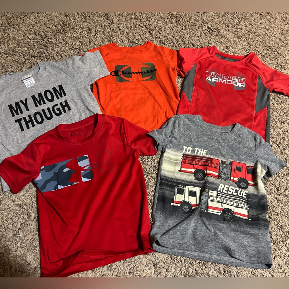 Under Armour Kids T-Shirts in Red, Gray, and Orange